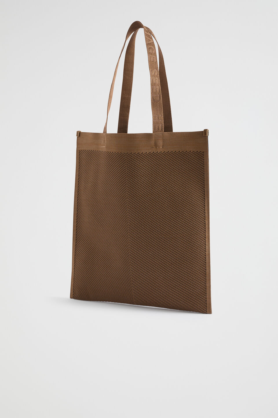 Knitted Logo Tote  Deep Brass