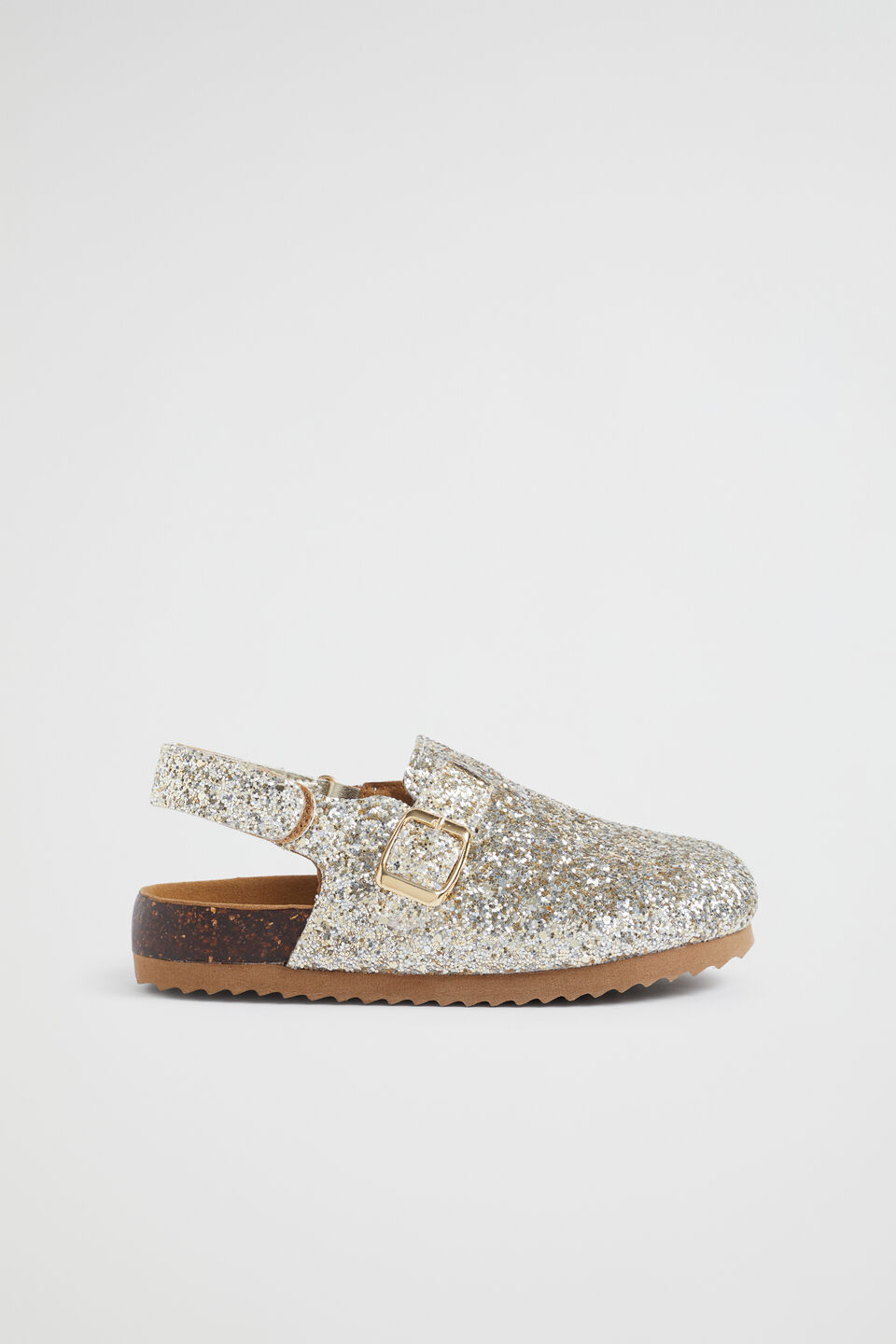 Glitter Clog  Silver Gold