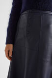Leather Button Midi Skirt  Midnight Sky  hi-res