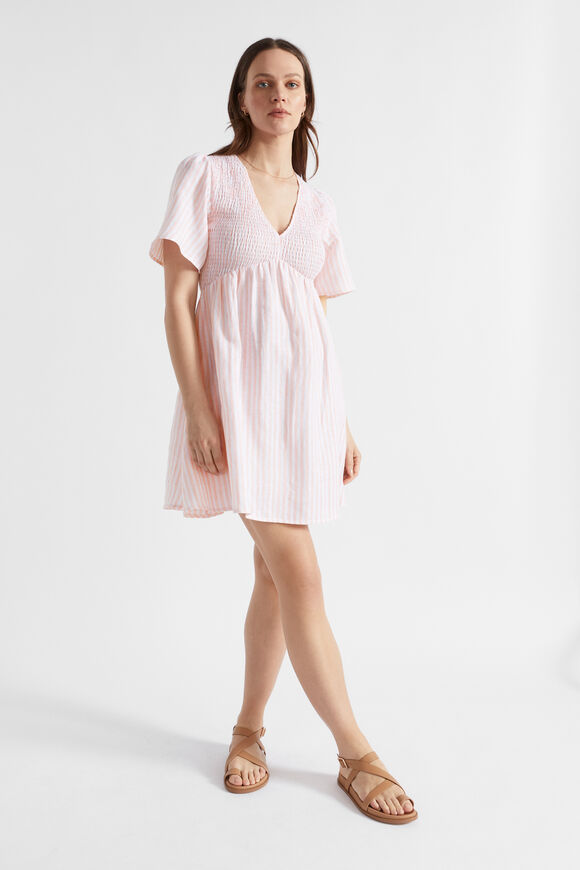 Stripe Linen Mini Dress  Tulip Pink Stripe  hi-res