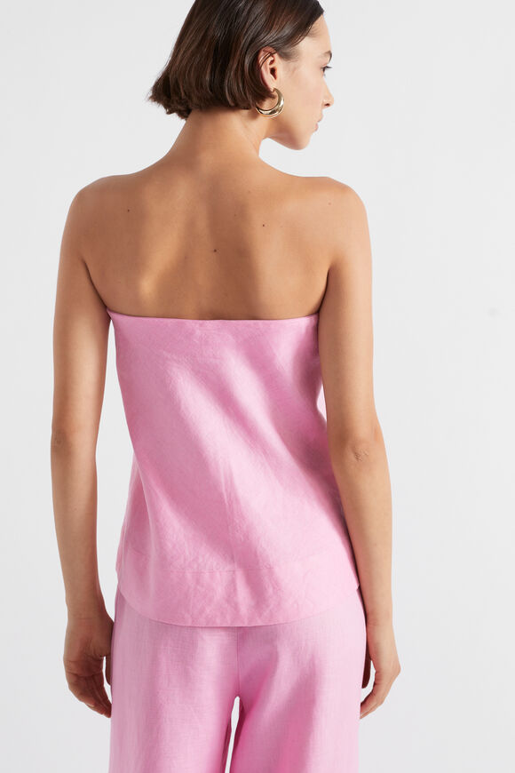 Core Linen Strapless Top  Pink Gin  hi-res