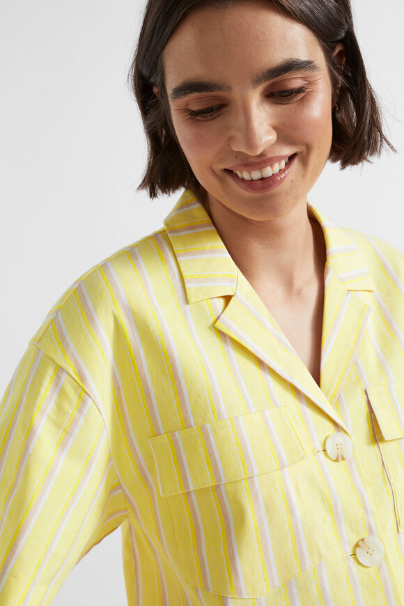 Multi Stripe Overshirt  Lemon Drop Stripe  hi-res