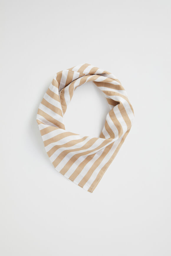 Lightweight Print Square Scarf  Barley Stripe  hi-res