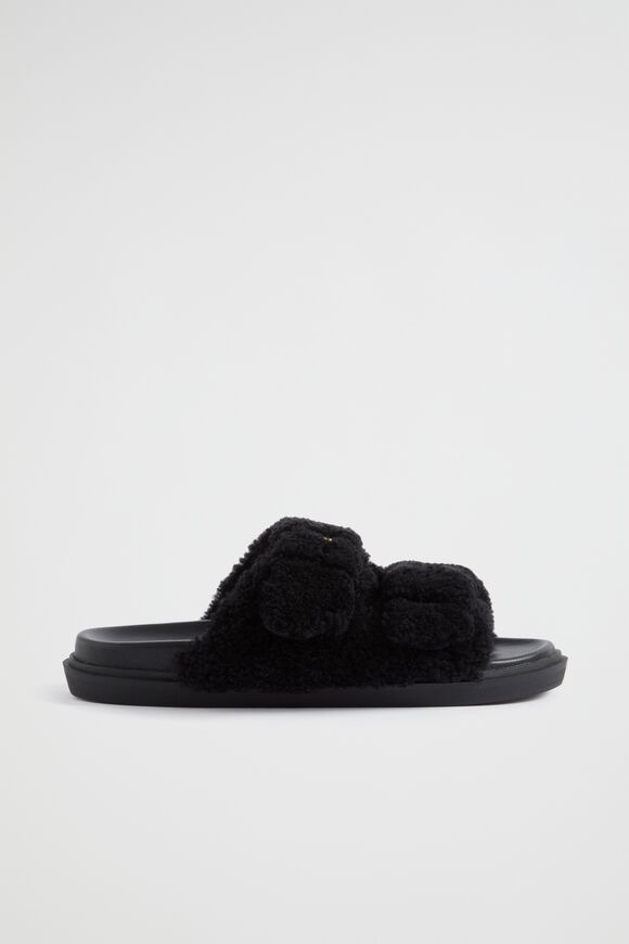 Darcie Shearling Slide  Black  hi-res