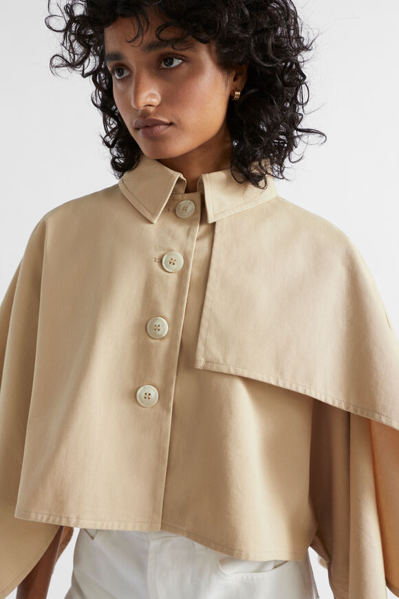 Cropped Trench Cape  Champagne Beige  hi-res