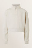 Zip Cropped Sweater  Oat Marle  hi-res