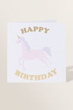 Large Unicorn Happy Birthday Card  Multi  hi-res