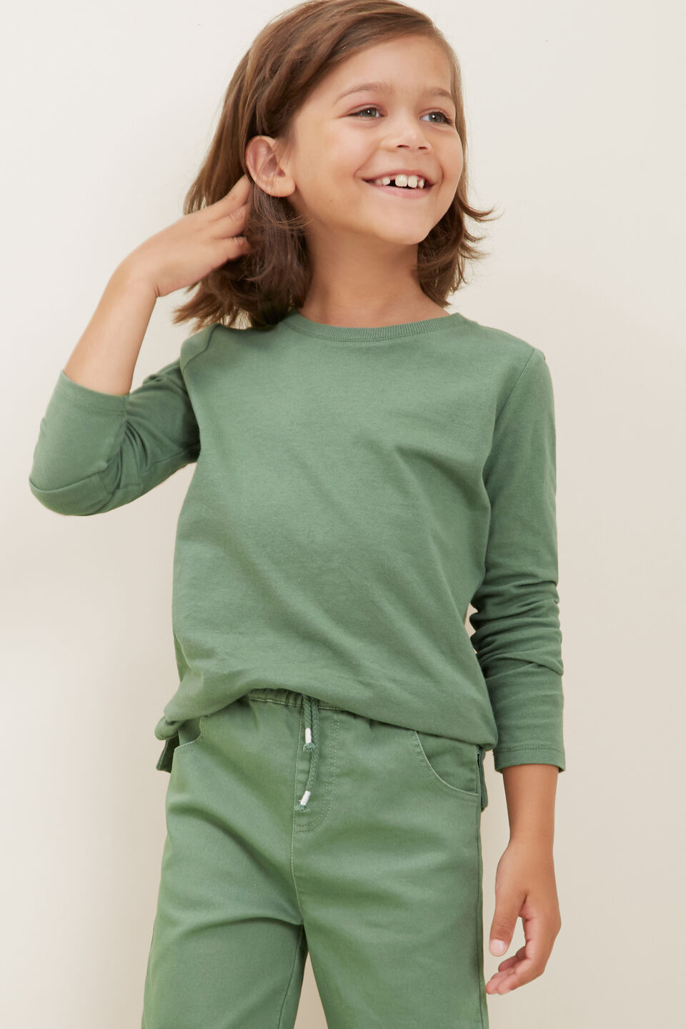 Basic Long Sleeve Tee  Hunter Green