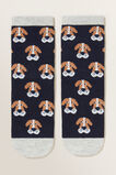 Dog Print Socks  Navy  hi-res