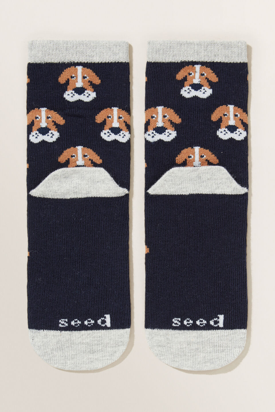 Dog Print Socks  Navy