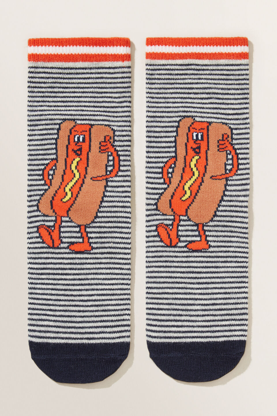 Hot Dog Socks  Navy