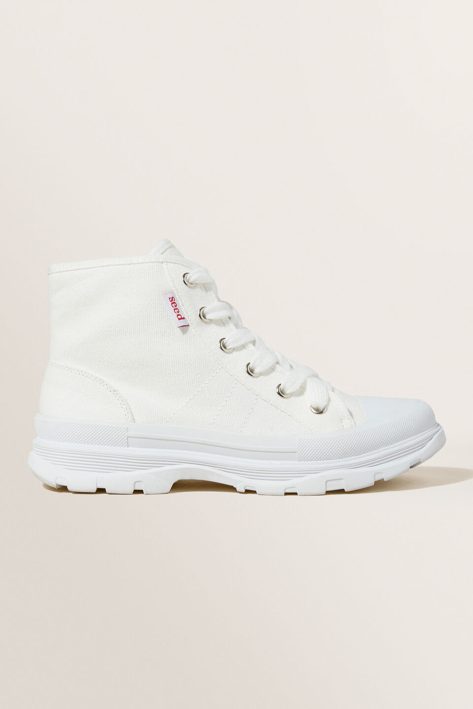 Chunky Sole Canvas High-Top  White