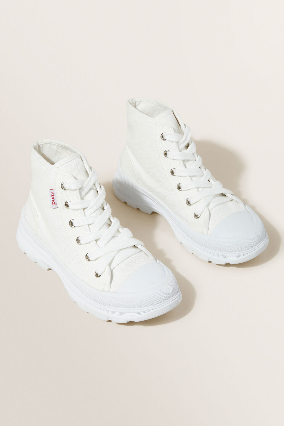 Chunky Sole Canvas High-Top  White