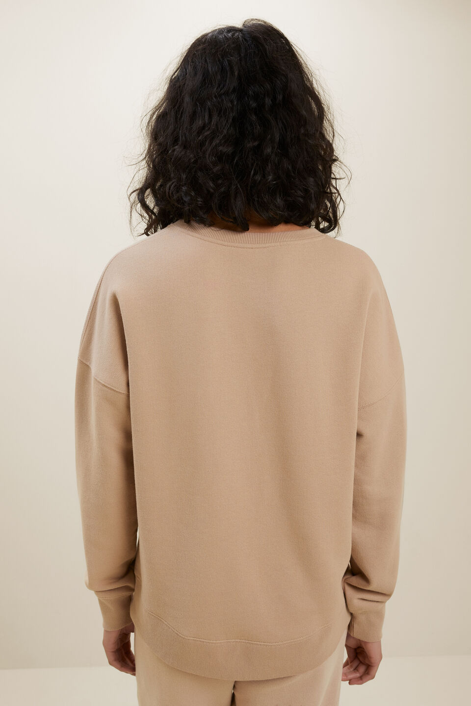 Basic Terry Sweater  Light Almond