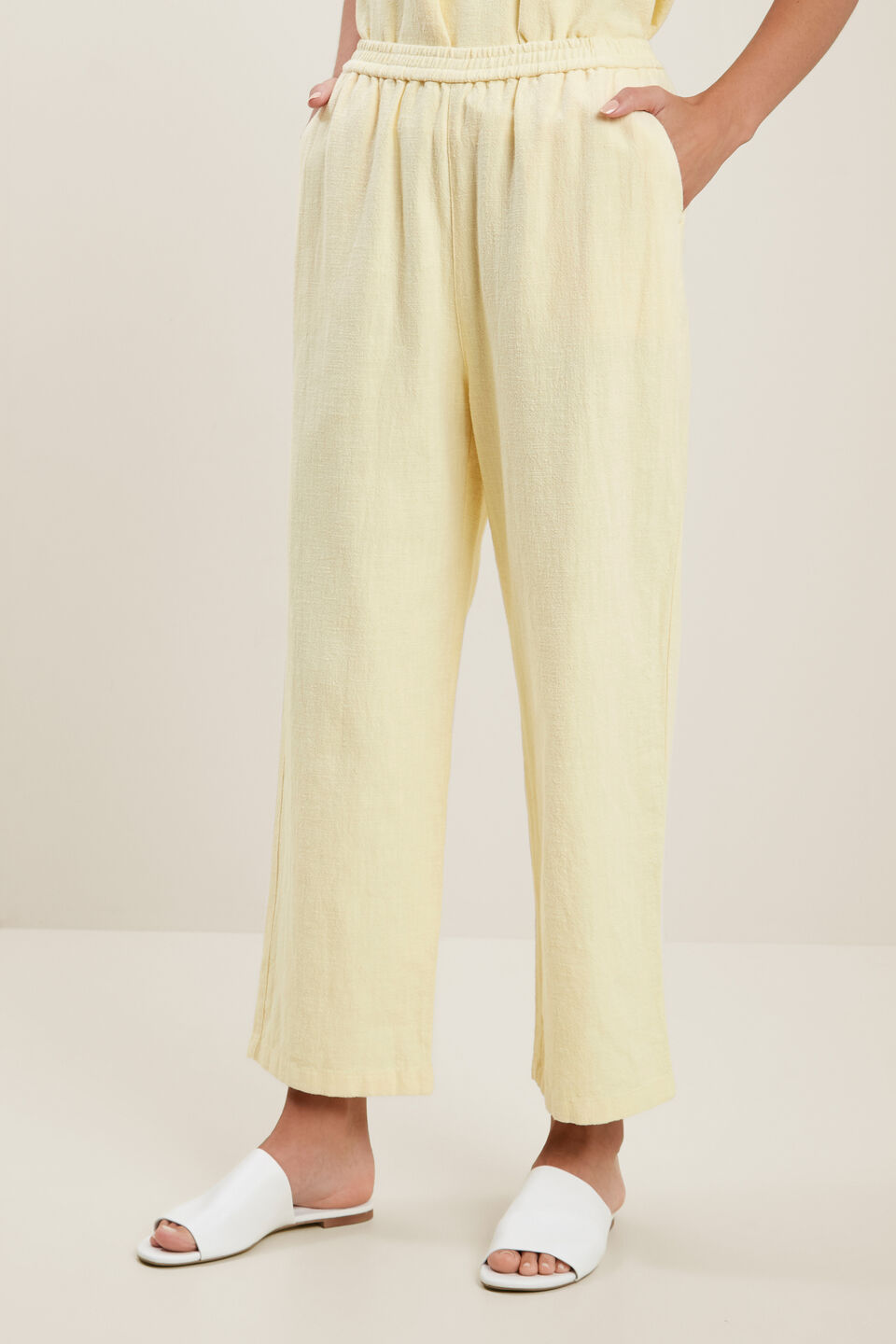 Textured Relaxed Pant  Limocello