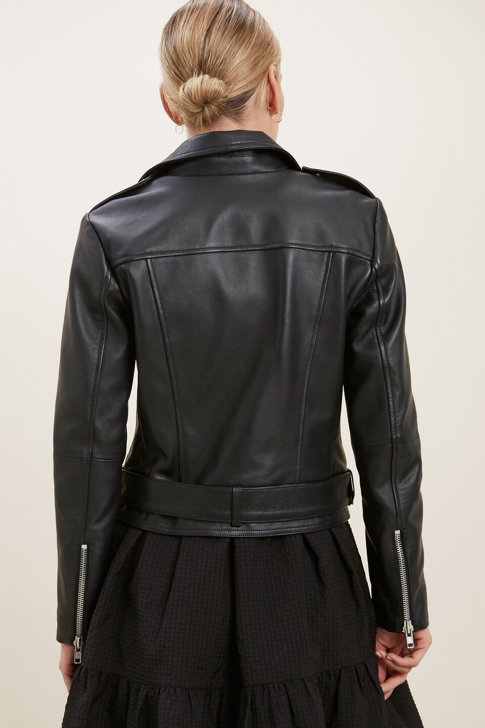 Leather Biker Jacket  Black