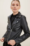 Leather Biker Jacket  Black  hi-res