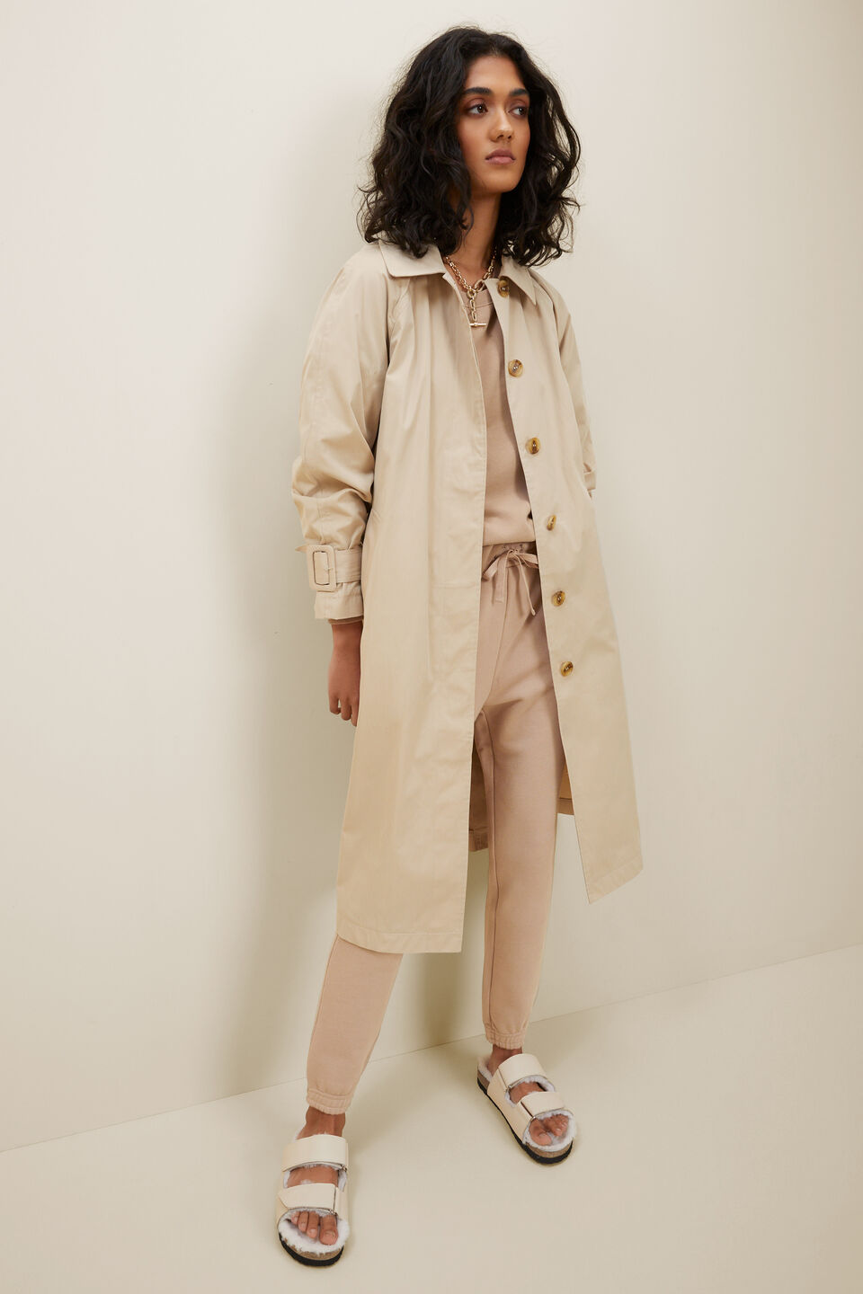 Oversized Trench Coat  Cool Sand