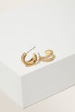 Fine Double Diamante Hoops  Gold  hi-res