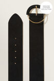 Wide Suede Leather Belt  Black  hi-res