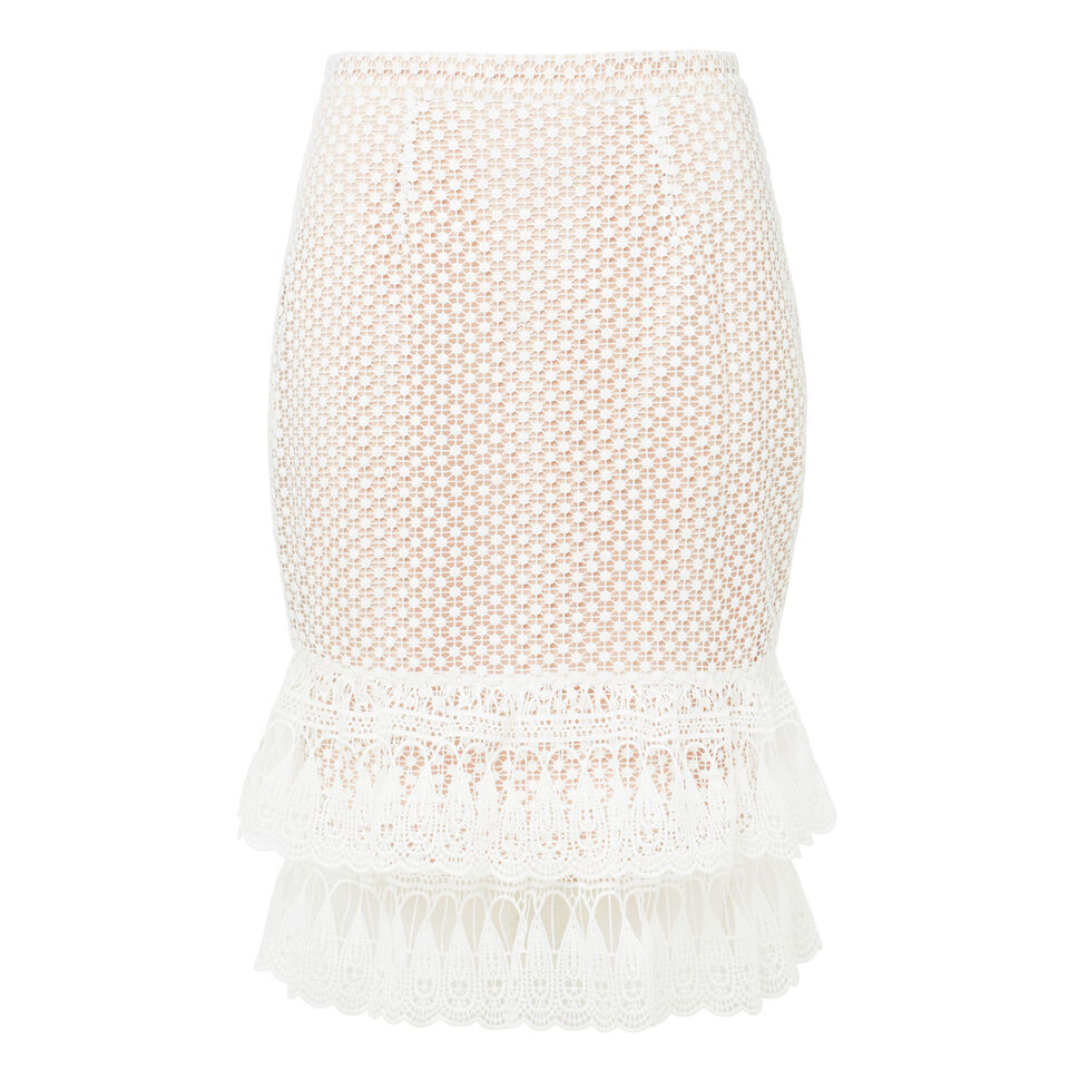 Frill Lace Pencil Skirt  1