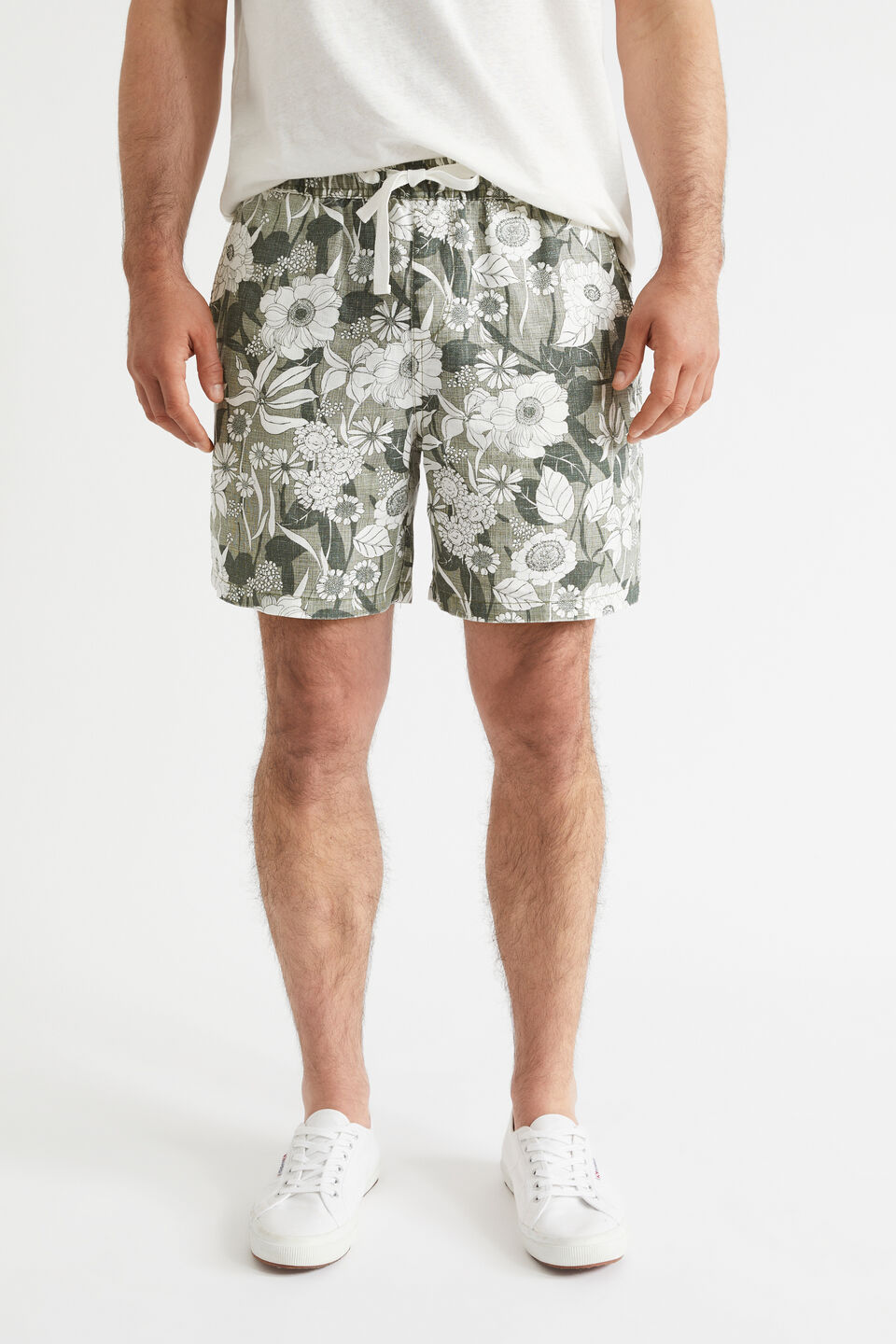 Mens Linen Short  Eucalyptus