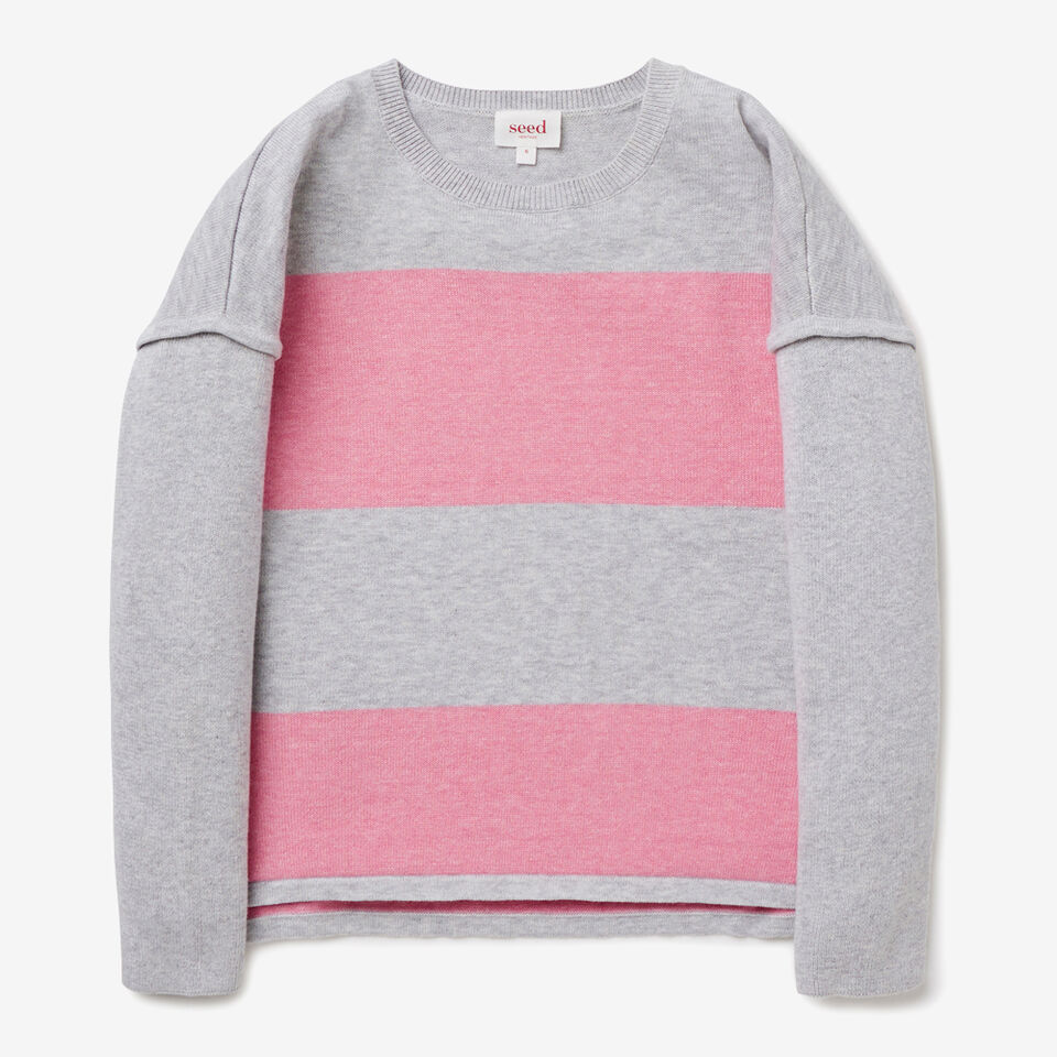 Stripe Split Sweater  