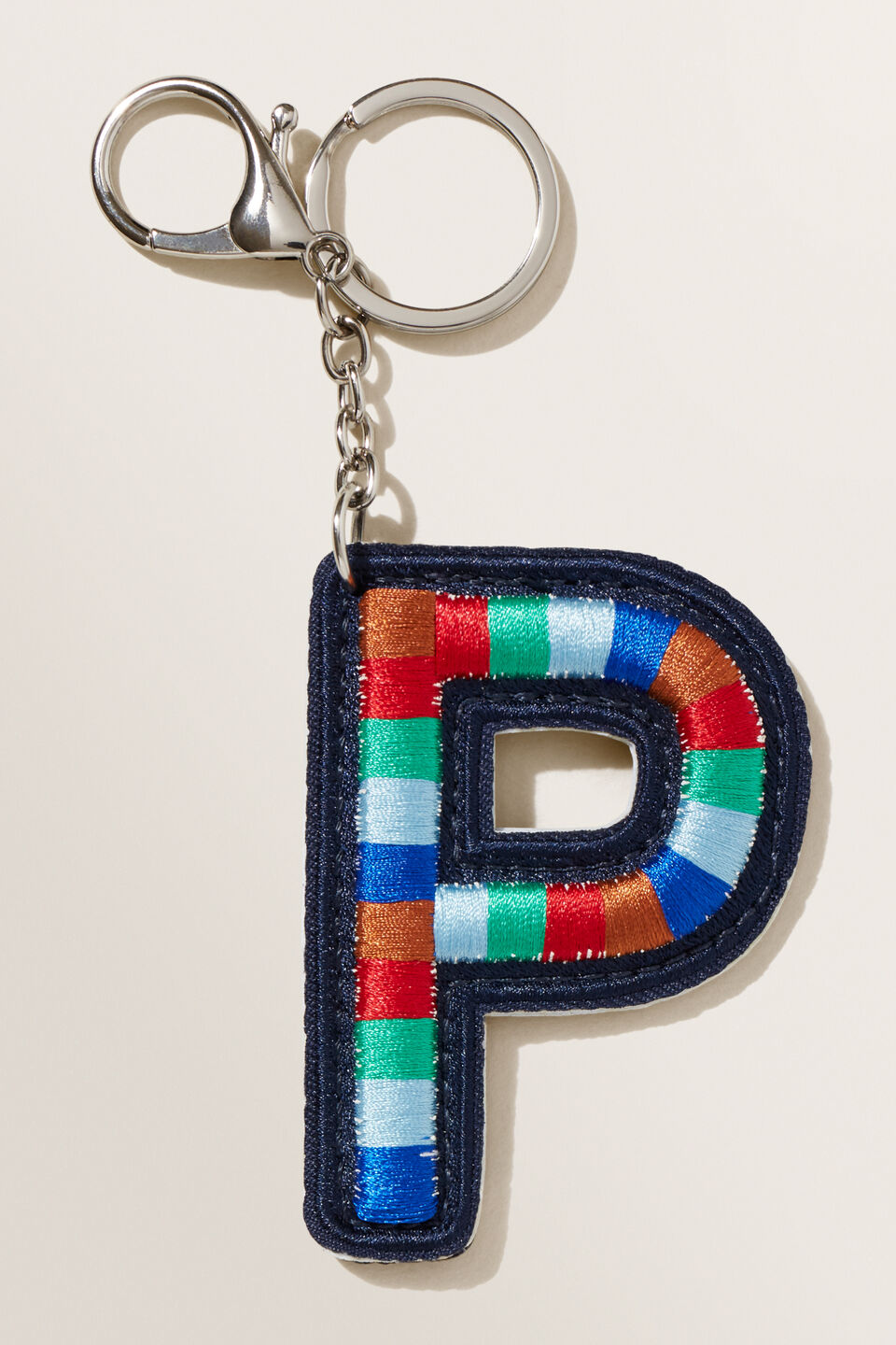 Embroidered Initial Keyring  P