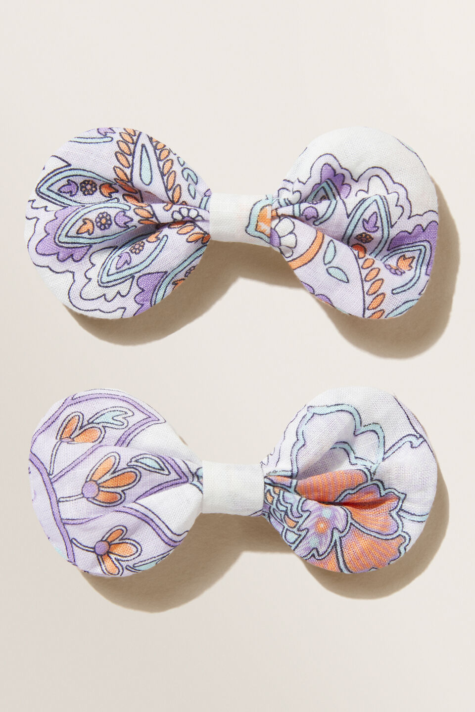 Paisley Bow Duck Clips  Multi