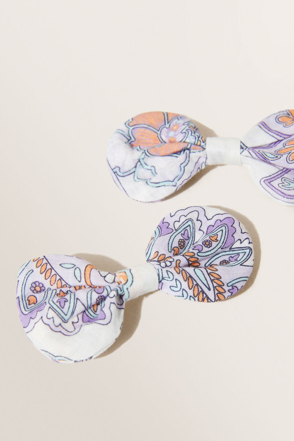 Paisley Bow Duck Clips  Multi