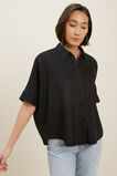 Linen Button-Down Shirt  Black  hi-res
