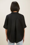 Linen Button-Down Shirt  Black  hi-res