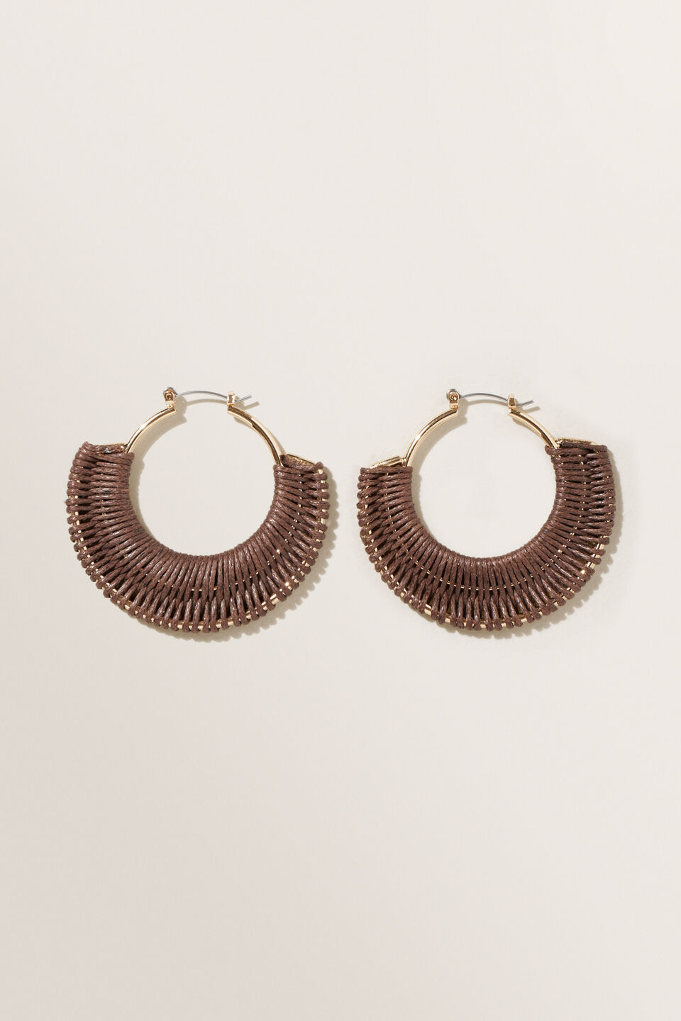 Woven Cord Hoops  Russet Brown