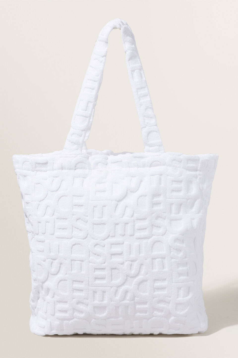 Terry Towelling Tote  White