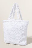 Terry Towelling Tote  White  hi-res