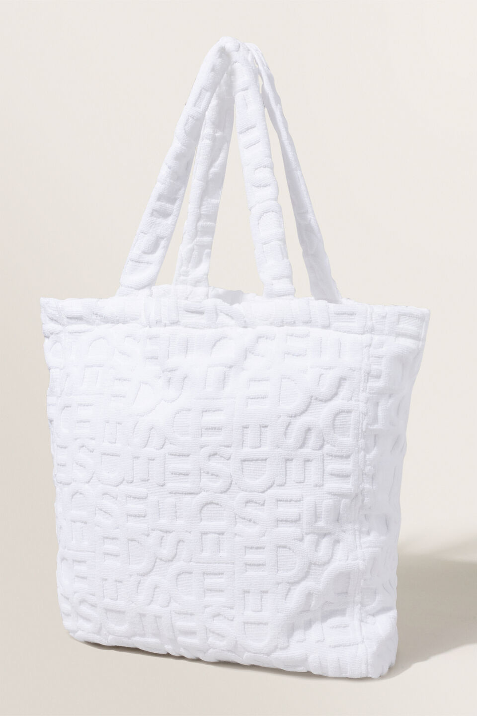 Terry Towelling Tote  White