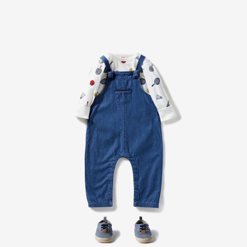 Knot Chambray Overalls  