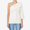 One Shoulder Cable Sweater    hi-res