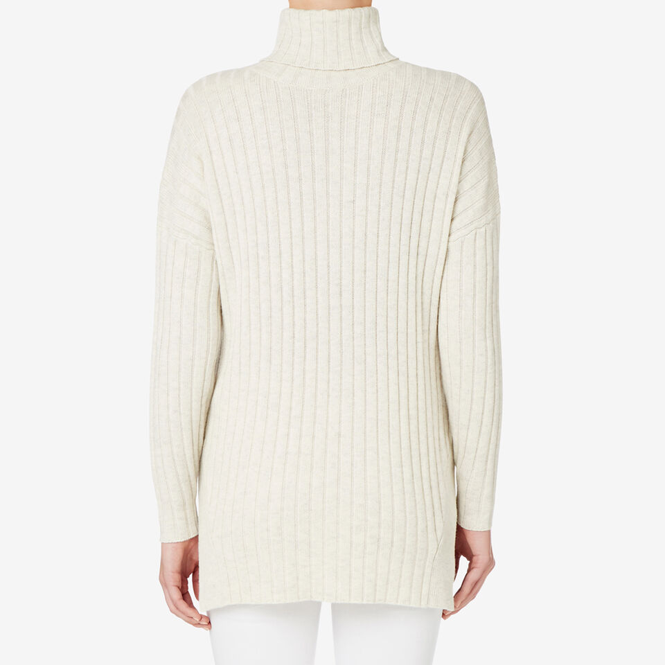 Split Hem Rib Sweater  