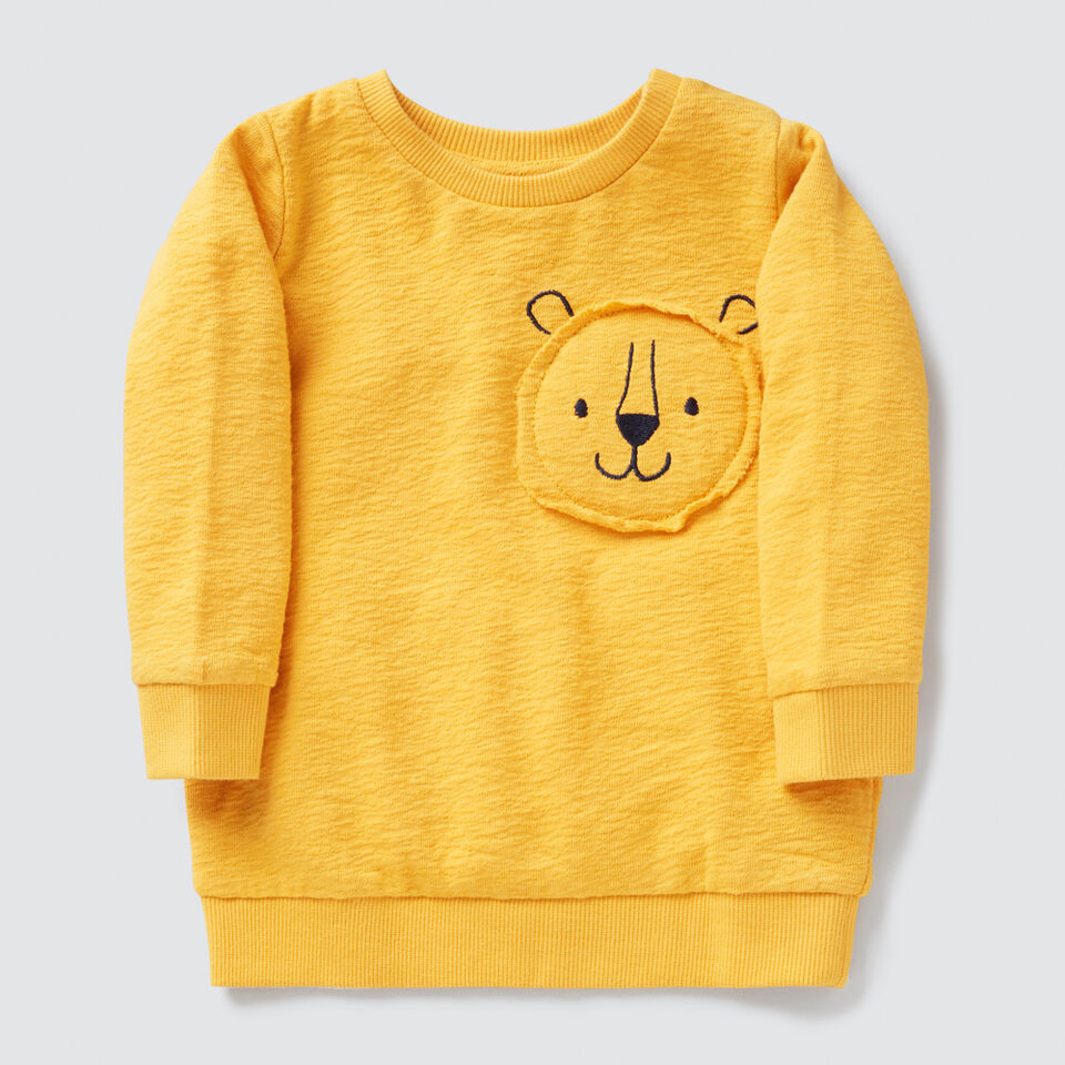Lion Patch Crew Sweater  