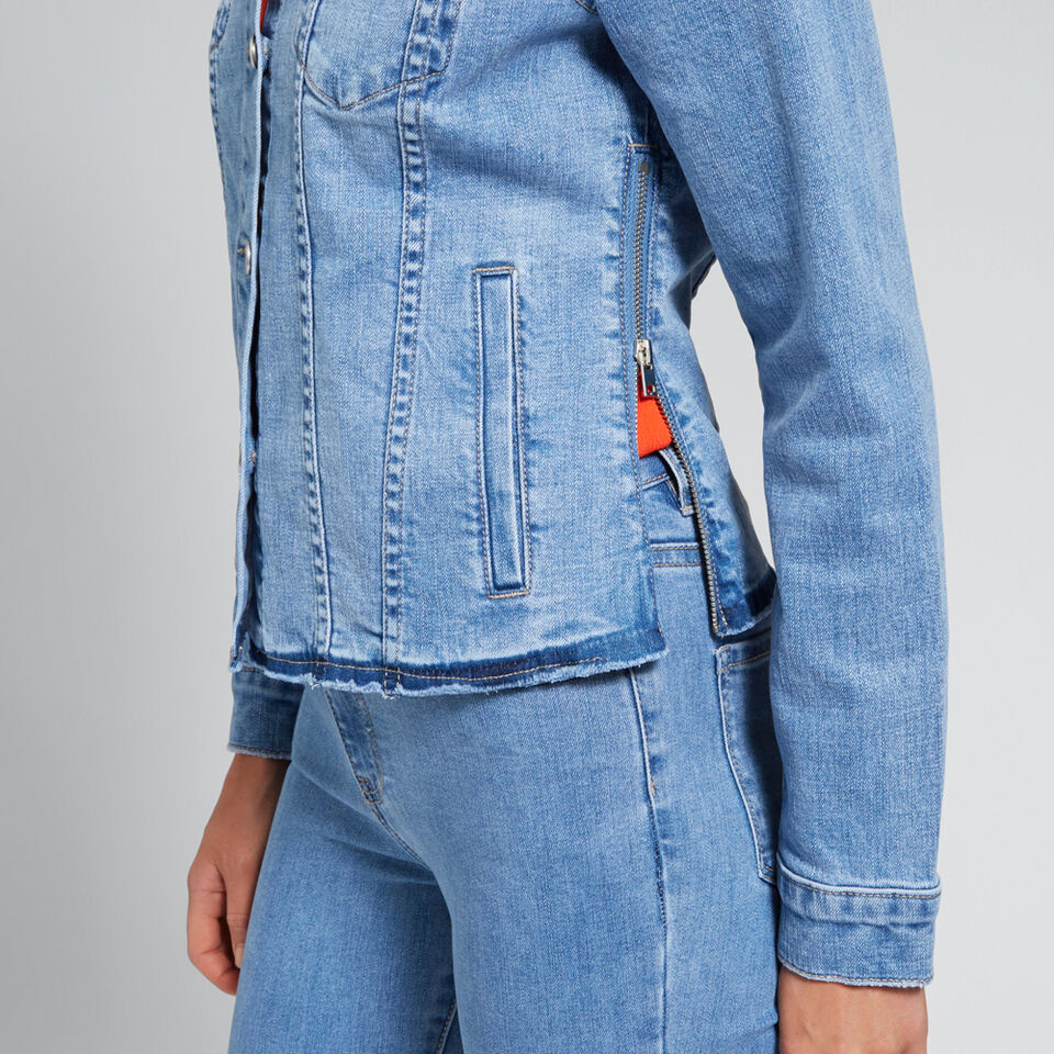 Zip Detail Denim Jacket  