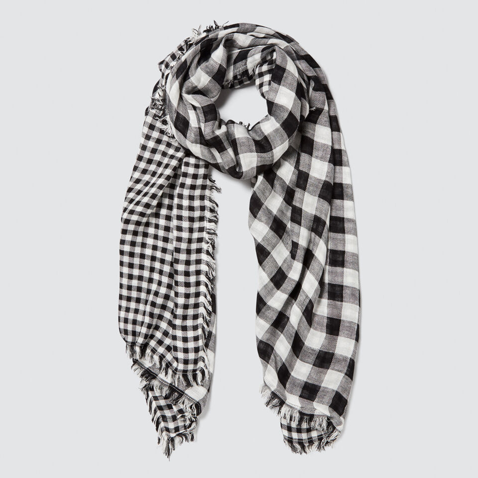 Double Sided Check Scarf  