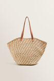 Two Tone Straw Tote    hi-res