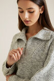 Zip Funnel Sweater  Grey Marle  hi-res