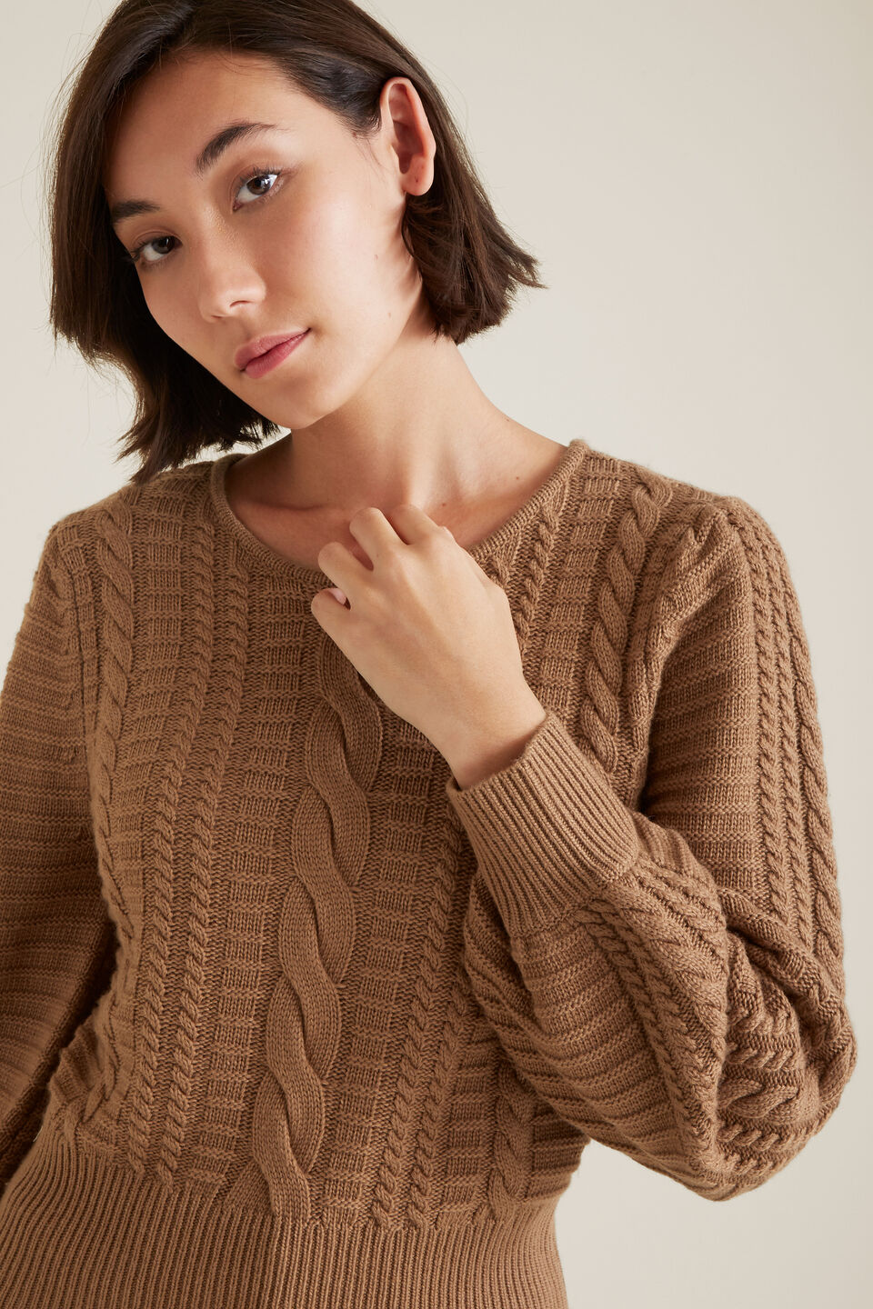 Cable Crop Knit  