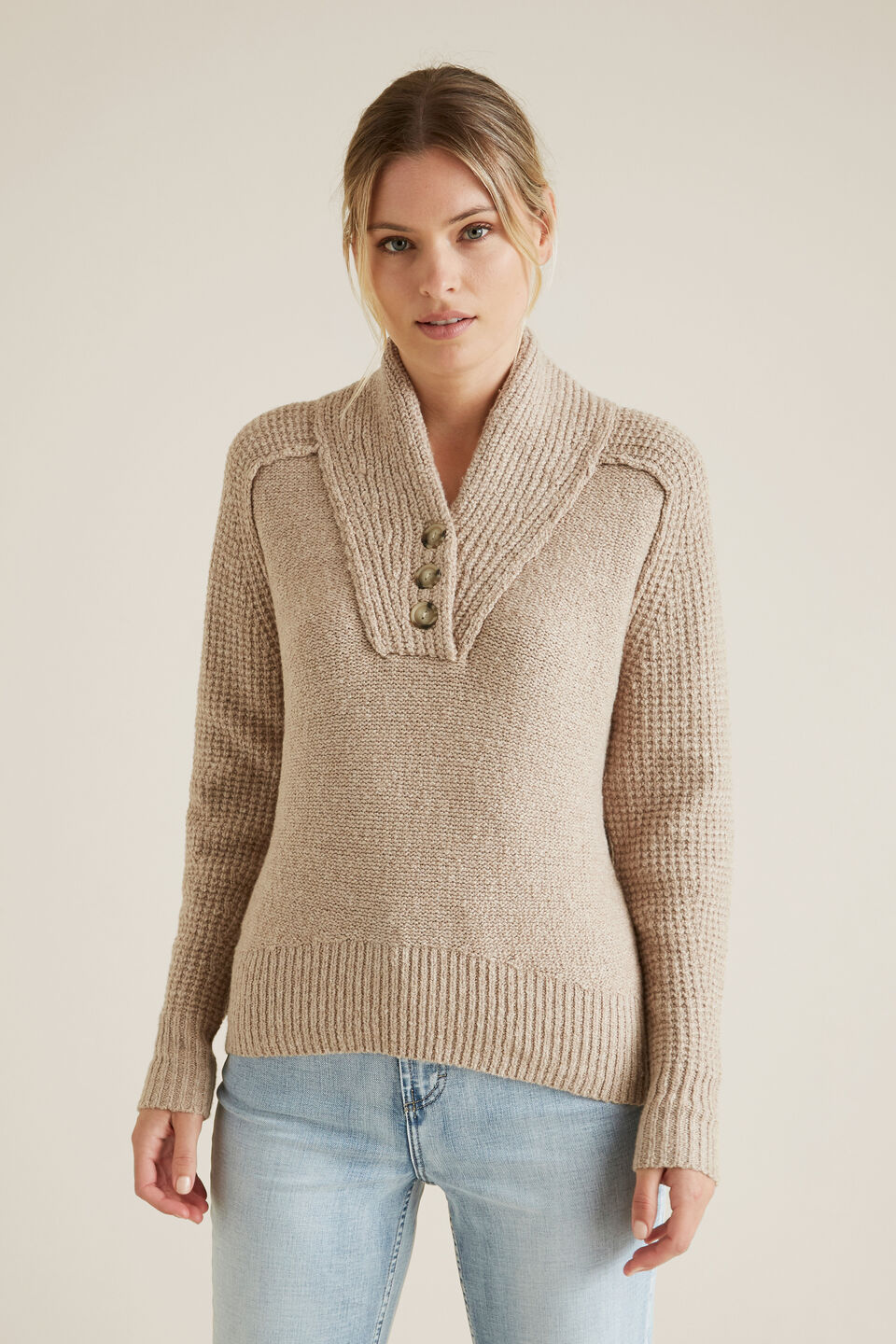 Button Detail Sweater  