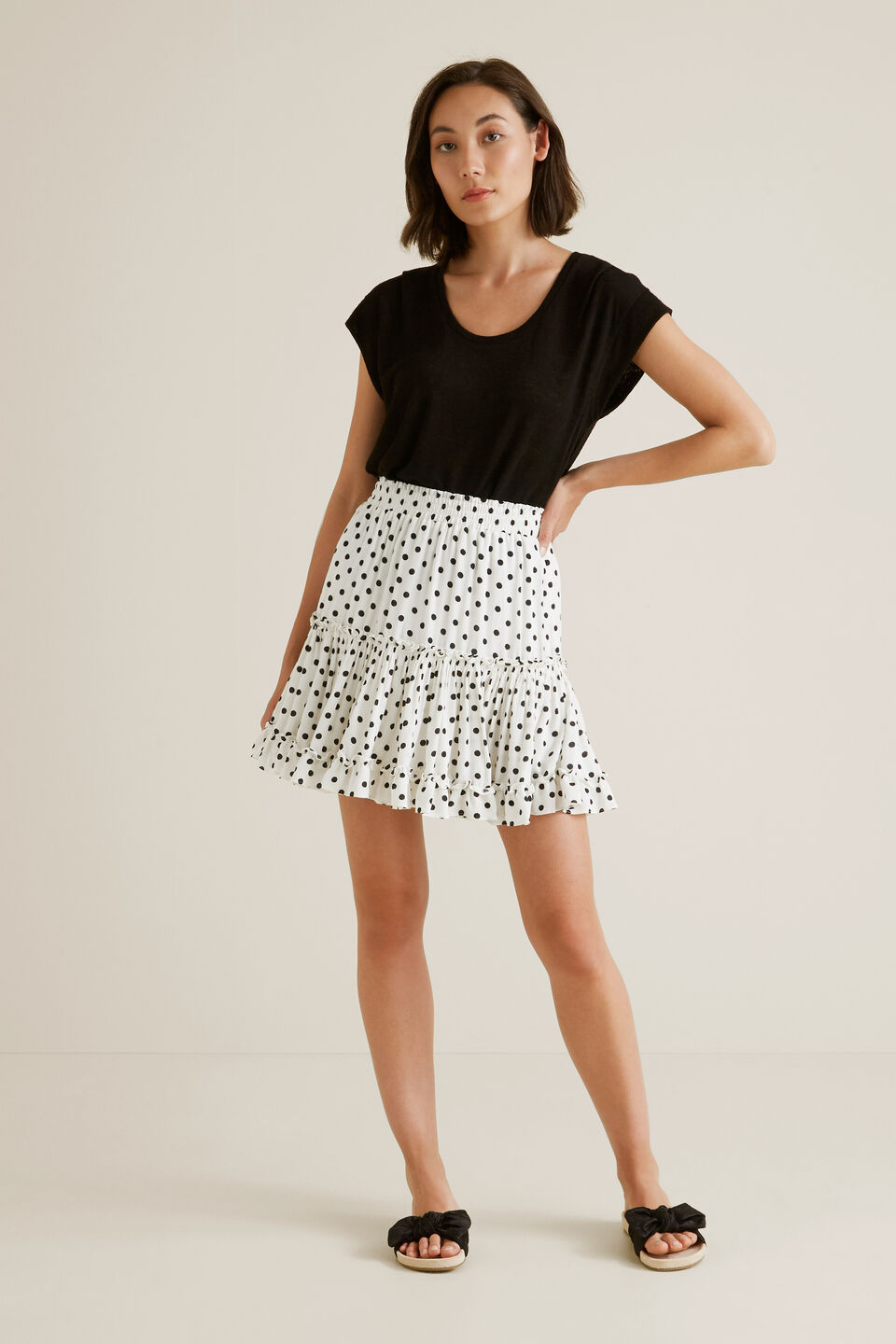 Crinkle Spot Mini Skirt  