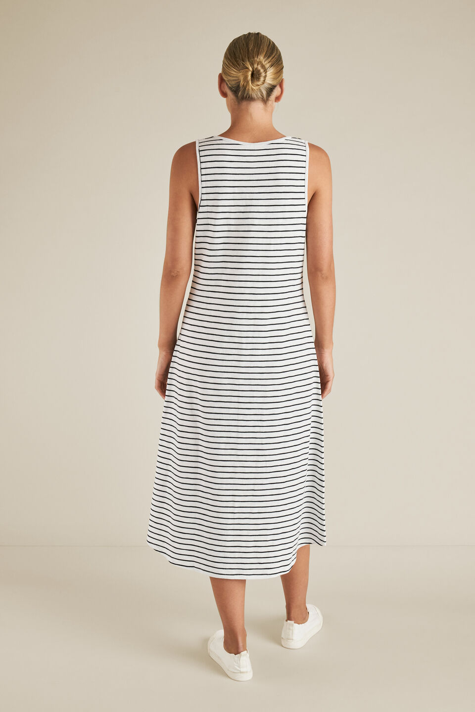 Stripe Sleeveless Jersey Dress  