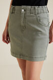 Paperbag Denim Mini Skirt    hi-res