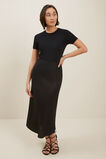 Core Linen Slip Skirt  Black  hi-res